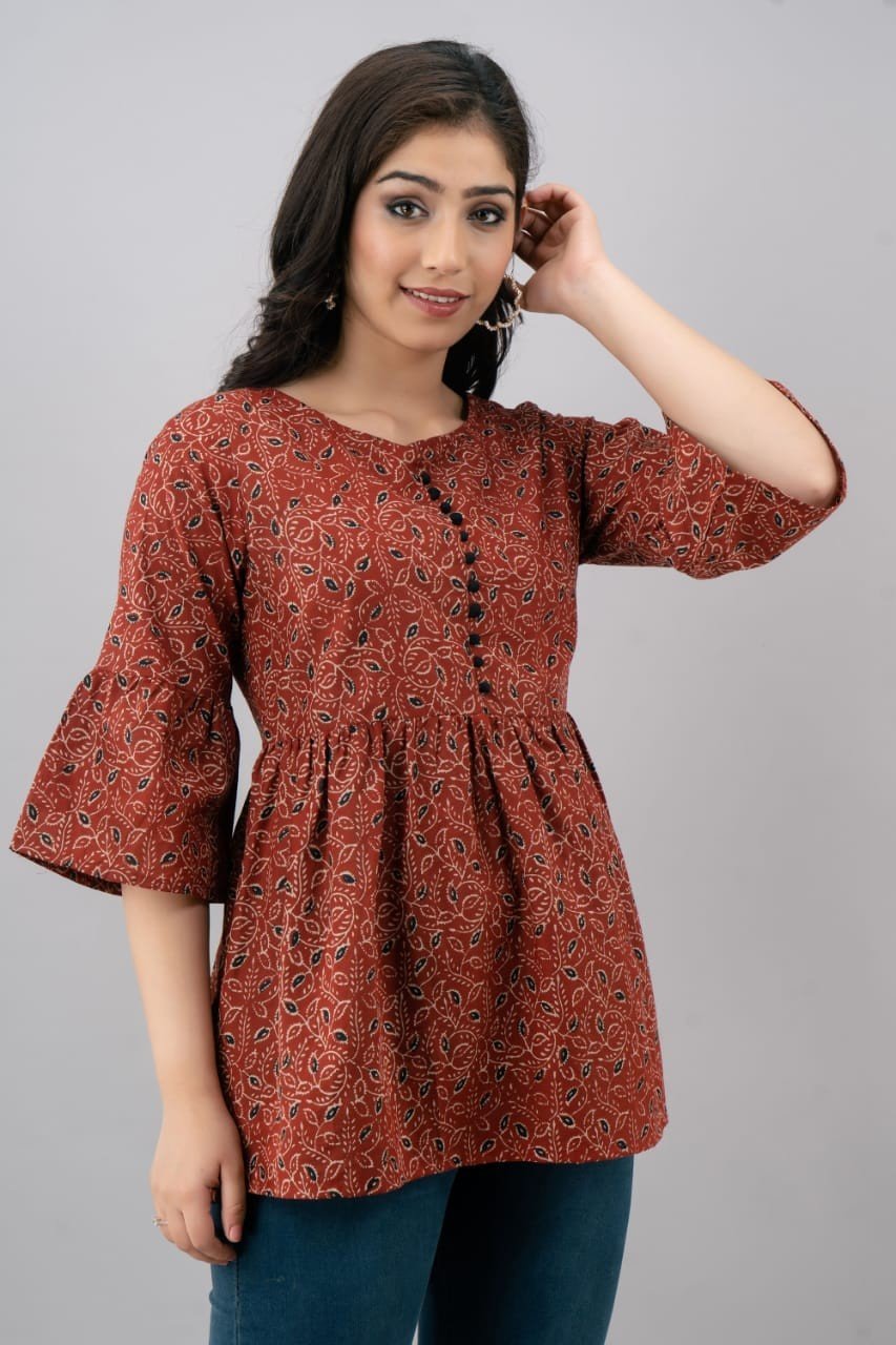 Cotton Bell Sleeves Top