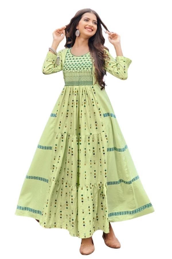 Long Gown with With Frill Concept and heavy Embroidery work