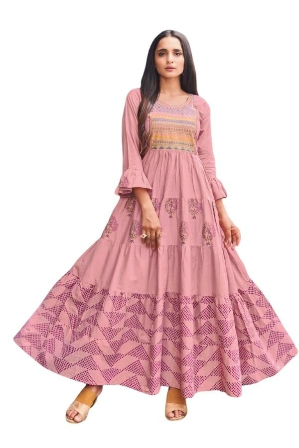 Long Gown with With Frill Concept and heavy Embroidery work
