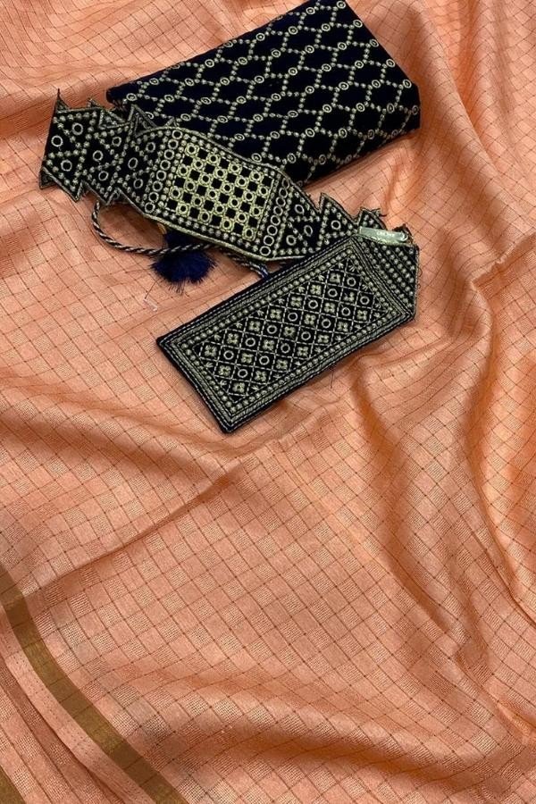 Jute Silk saree with cotton tussle